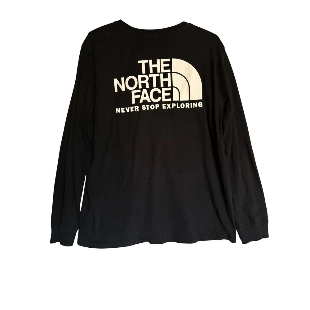 The North Face Black XL Long Sleeve Graphic Tee Never Stop Exploring Gorpcore - Picture 1 of 9